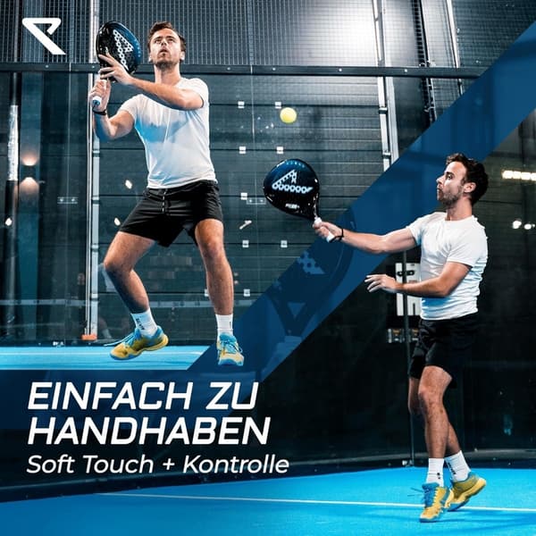 Kolfiber-racket i platt format för padel - lättvikt, hög feedback, balanserad kraft och optimerad håldesign, flerfärgad