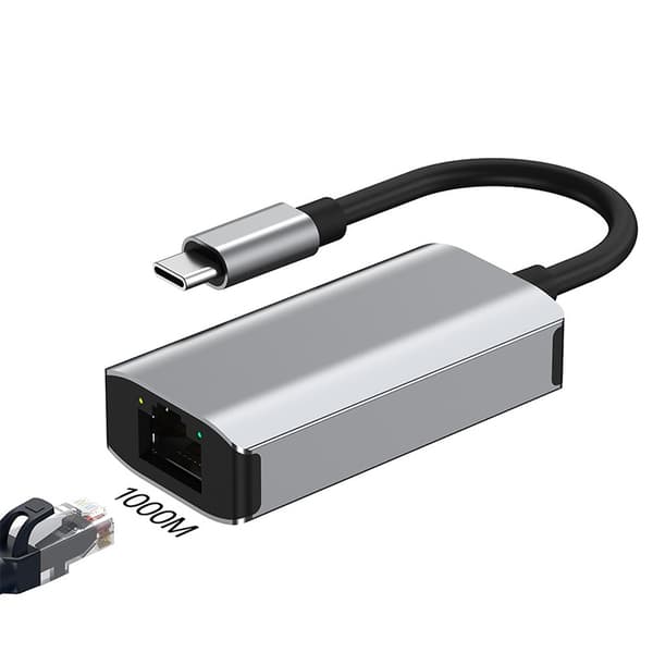 USB-C til Gigabit Ethernet-adapter med 3-ports hub