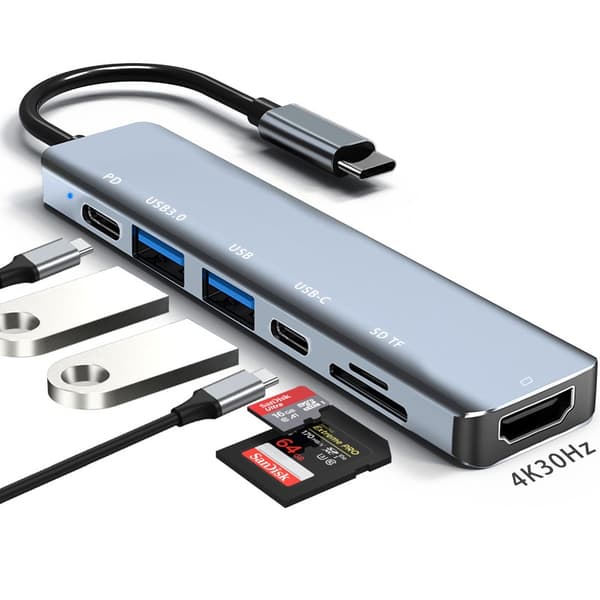 7-in-1 USB-C-keskitin: Laajenna liitettävyyttäsi helposti