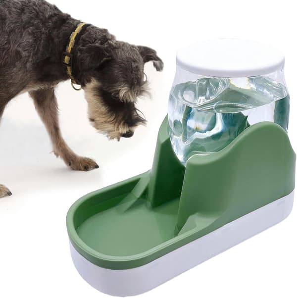 Automatisk vattendispenser för hundar och katter (3,8 liter), husdjursvattendispenser, grön