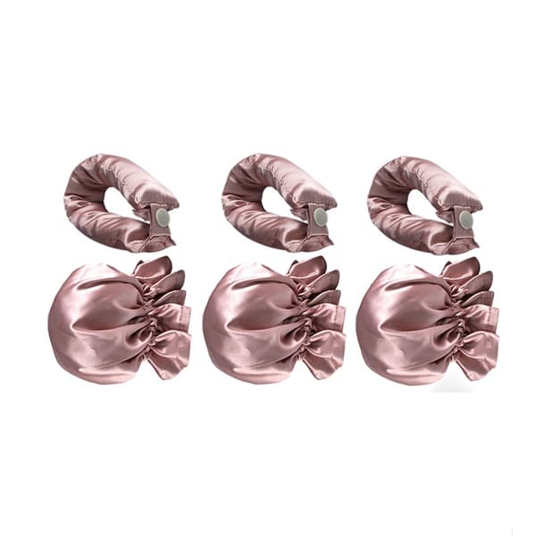Värmelöst Hår Lockande Pannband Set Rosa