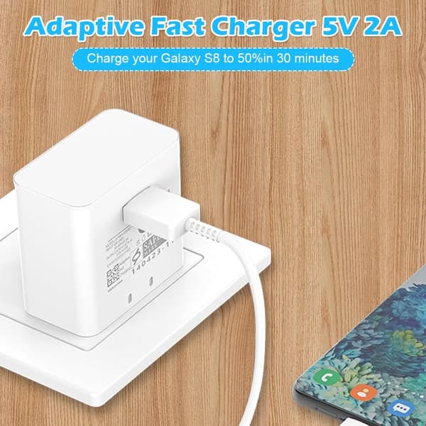 1 sett med hvit britisk standard mobiltelefonplugg hurtigladehode, 5V 2A USB vegglader, 3-pins strømadapter