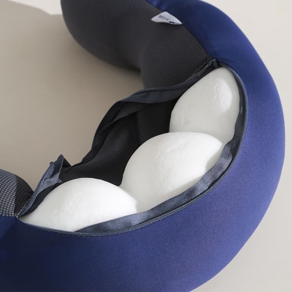 Memory Foam Ärtkudde - U-formad nackkudde för resor, kontor och hem Blå Blue