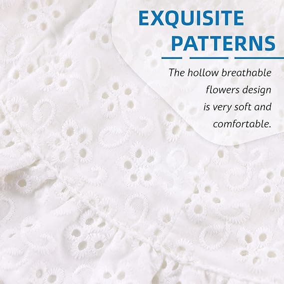 Solhat til spædbørn med broderede blomster, spædbarns bøllehatte, sommerhat til små piger white L