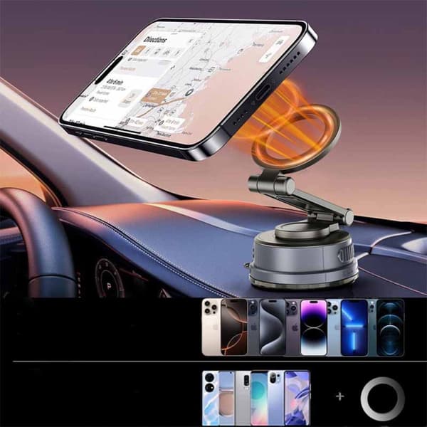 Universal Magnetisk Biltelefonholder - Sort, kompatibel med iPhone 12-17 serierne