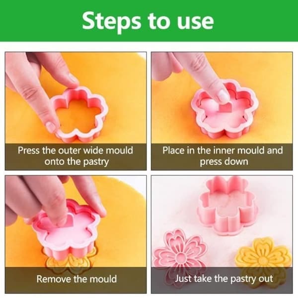 Kakeformer - Uspesifisert - 8 deler - Matsikker PVC - Blomsterformer - Bakeutstyr
