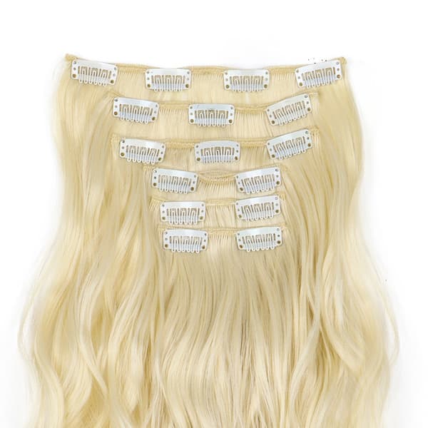 Gullblond Clip-in Hårforlengelser 6 Deler Sett 16 Klips