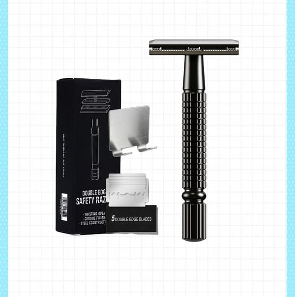Ny manuel skraber - dobbeltbladet for en glat barbering Sort
