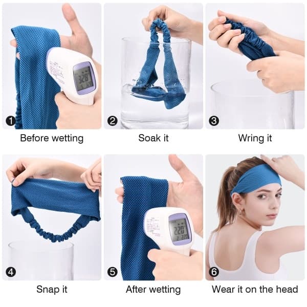 4-pack svettband, kylande svettavledande pannband