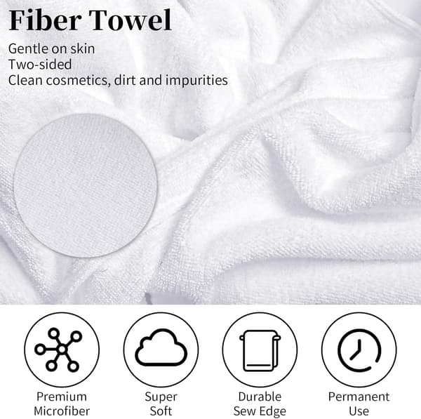 Hvide håndklæder (sæt med 3), bløde mikrofiber vaskeklude til ansigt og badeværelse