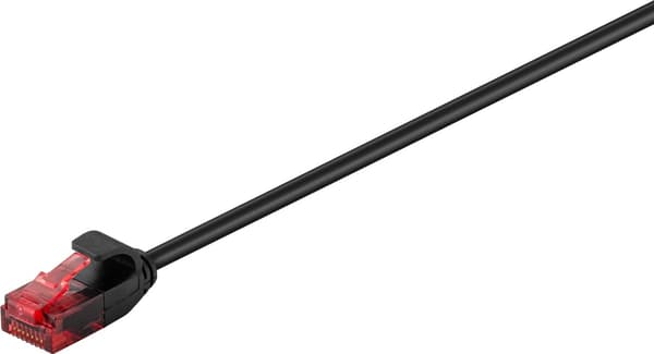 CAT 6 slim patchkabel, U/UTP, svart