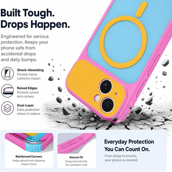 iPhone 15 Magnetisk deksel i kontrastfarger, blå iphone15