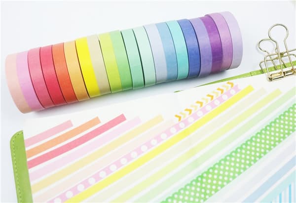 20 rullar Washi Tape Set Dekorativ färgad papperstejp 5mm