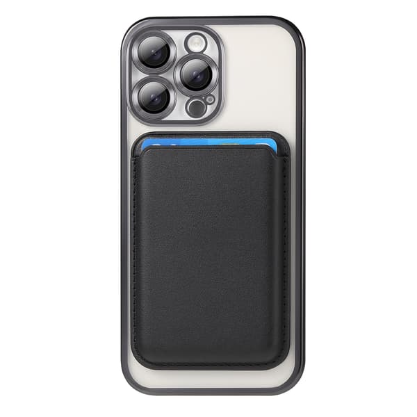 Galvanisert magnetisk Magsafe lommebokdeksel kompatibelt med iPhone 15, støtsikkert kortholder iPhone 15