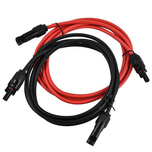 Forlængerkabel til solcellepanel, MC4-stik, rød/sort ledningspar, 14AWG, 3 meter (10 fod)