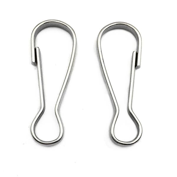 Små karbinhakar i rostfritt stål, 100-pack silver 30 mm silver