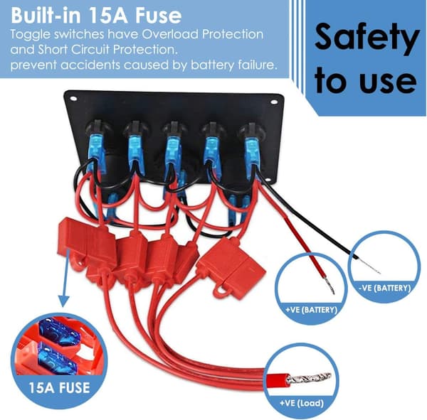 12V Marine Kontaktpanel, 4.2A USB Opladerport + Cigarettænderstik + Voltmeterdisplay