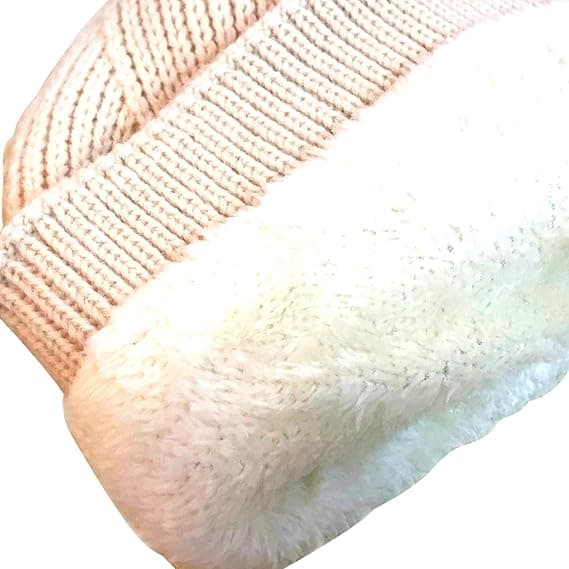 Unisex Goggle Beanie Stickad Vinter Chunky Beanie Hatt White
