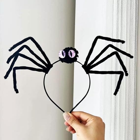 Hodebånd Halloween Edderkopp Hodebånd Hodeplagg for Kvinner Enkel å Bruke for Cosplay Temafester Hodebånd (lilla, 30*20 cm) purple