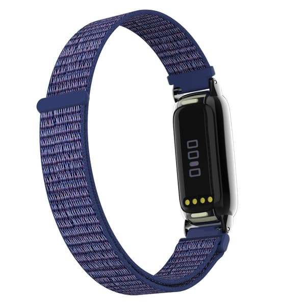 Nylon Loop Armband Kompatibel med Fitbit Luxe - Justerbart Sportarmband Blå Blue