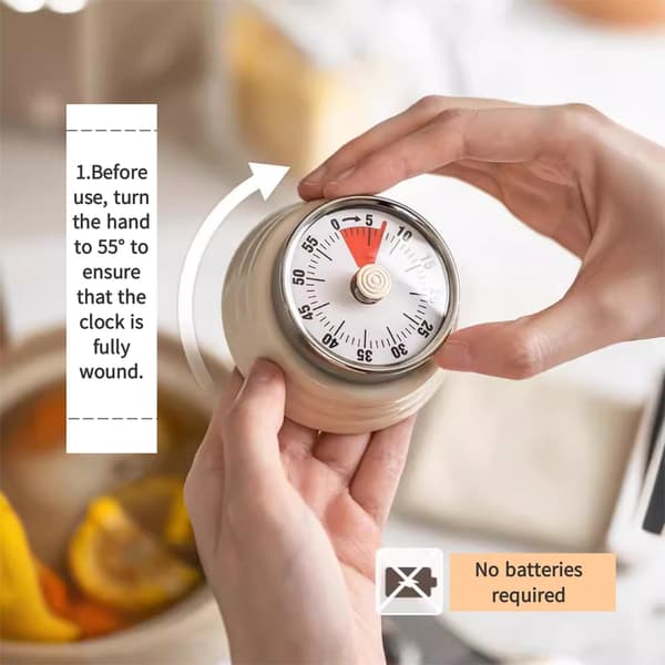 Madlavning Magnetisk Timer Dreje Urskive Nem Opvikling Rustfrit Stål Bagside Multi Scene Tids Påmindelse Ur(hvid) white