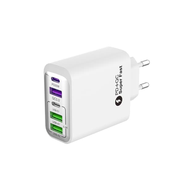 Multiport hurtigladehode 3USB+2CPD38W mobiltelefonlader flashlading hurtiglading for iPhone 15/iPhone 15 Plus