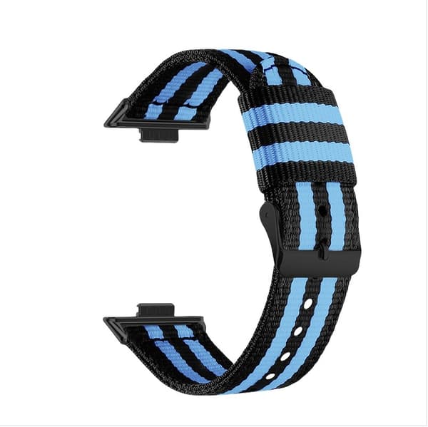 Stilig nylonrem til Huawei Fit 3/4/4 Pro Svart+Blå Black+Blue