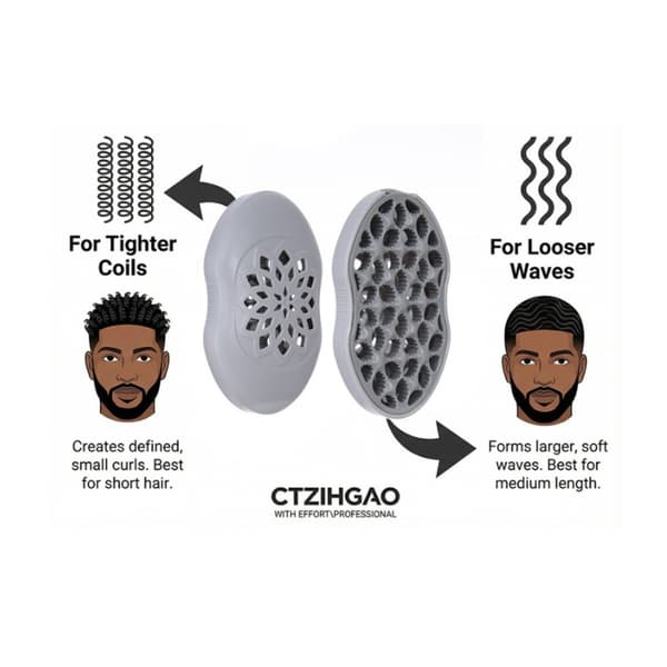Afro Curl Brush ABS twist- och dreadlock-stylingkam för lockigt hår, locs och set, 14,3 cm x 9 cm x 2,5 cm, ergonomisk och resevänlig grå Grey
