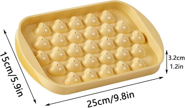 29-hulrum, hjerteformede isterningebakker, plastik isbakker til fryser (gul) yellow