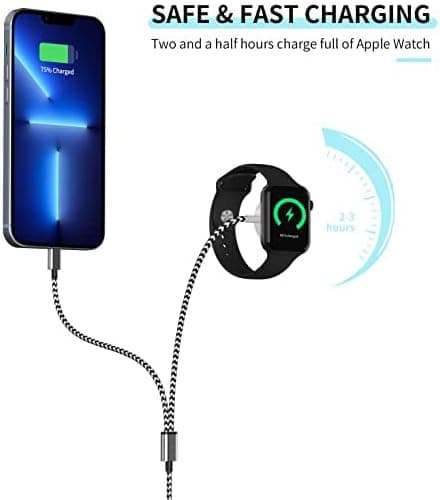 Oplader til Apple Watch iWatch Series 7/6/SE/5/4/3/2/1, 2-i-1