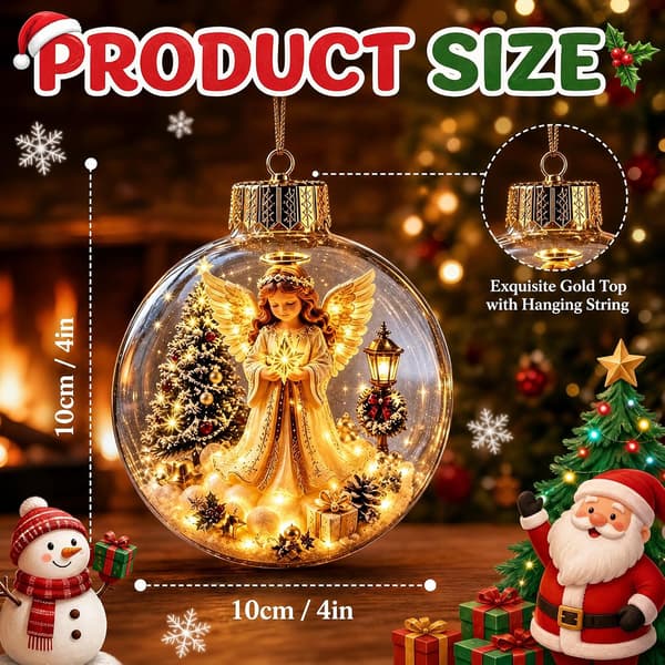 Juletrepynt lysende julefortelling-ornament kuler, B Fy-CJF05297 B