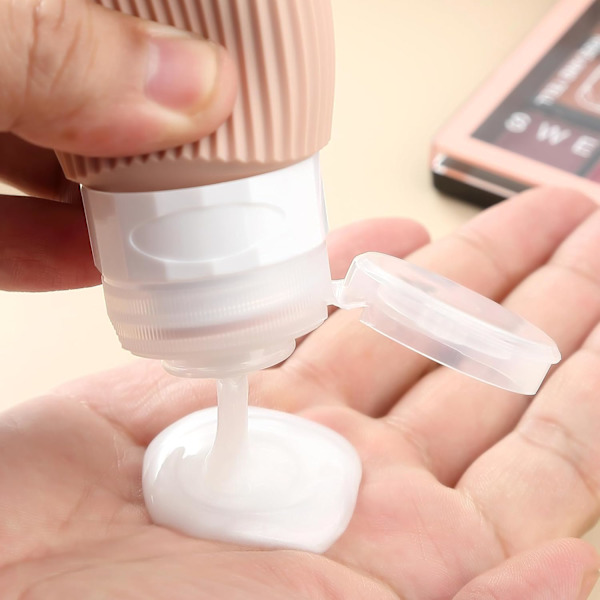 Reseflaskor för toalettartiklar, 60 ml silikon reseflaskor (set om 4)