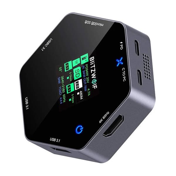 Blitzwolf 8-i-1 dockingstation BW-TH16 USB 100W LCD Smart Display
