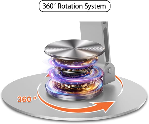Justerbart Telefonställ, Metall Telefonhållare Stativ 360° Rotation Vikbart stabilt