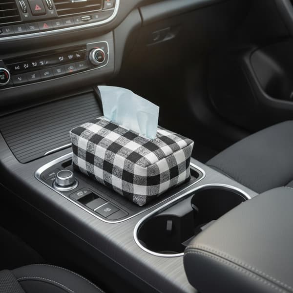 Bilens konsolvävnadslåda, polyestertygorganisatör för mittförvaringsfack, passar standardfack (1 st, svart, 19 cm × 14 cm × 8 cm) black