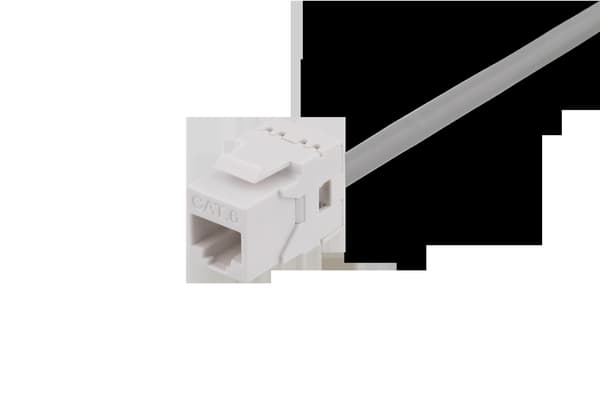 Cat6 Keystone jack, LSA/110 terminering, plastik, 180, hvid
