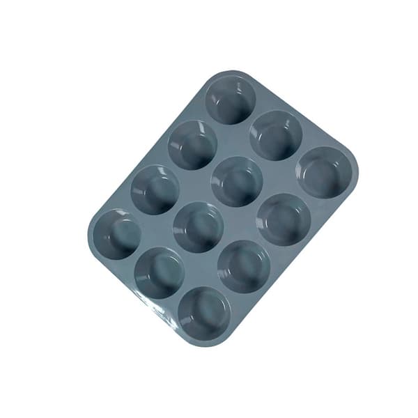 Silikon kakeform - Muffinsform med 12 kopper Grå Grey