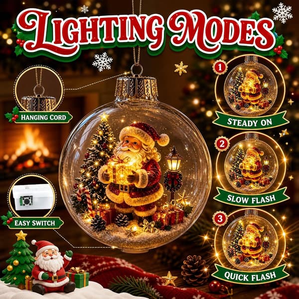 Juletrepynt lysende julefortelling-ornament kuler, A Fy-CJF05297 A