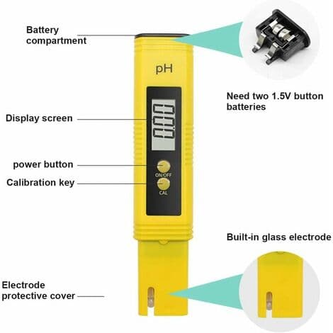 Digitalt pH-meter, ATC vannkvalitetstester, pH-område 0-14, pH-tester for hjemmebruk