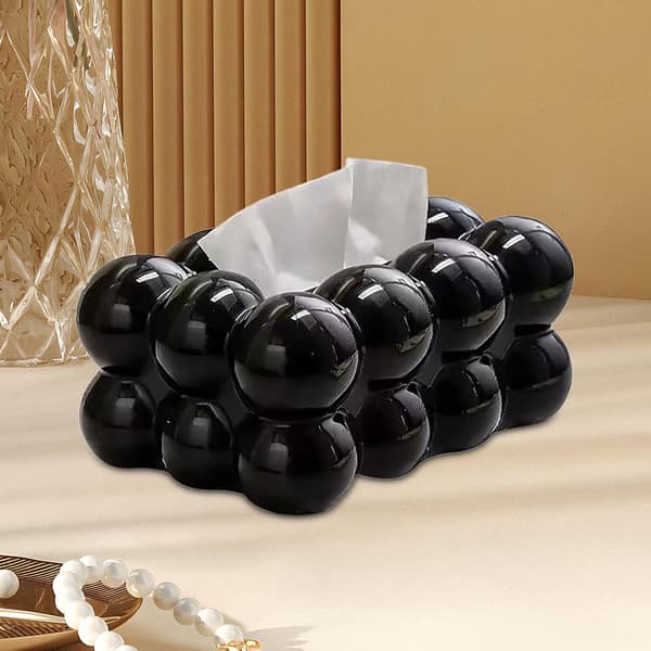 Generisk skumfidus-servietboks, sort boble, kreativ servietboks, rektangulær servietdispenser, ansigtspapir-organizer black