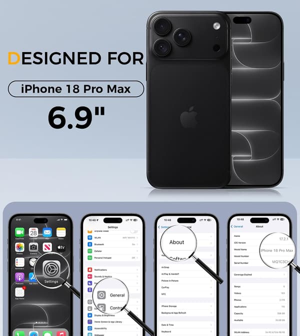 iPhone 18 Pro Max -suojakuori, nestemäinen silikoni, musta iPhone18PROMAX