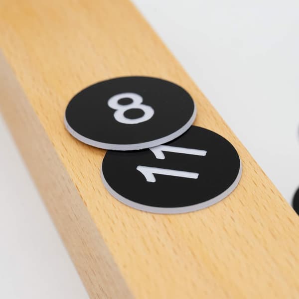 Plastnummerlapper Graverte Nummererte Lapper ID-lapper Nøkkelmerker Uten Hull (1-100) Black