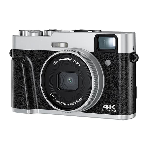Digitalkamera 4K/48MP/16X Zoom/Autofokus/Søger/Anti-rystelse Sort