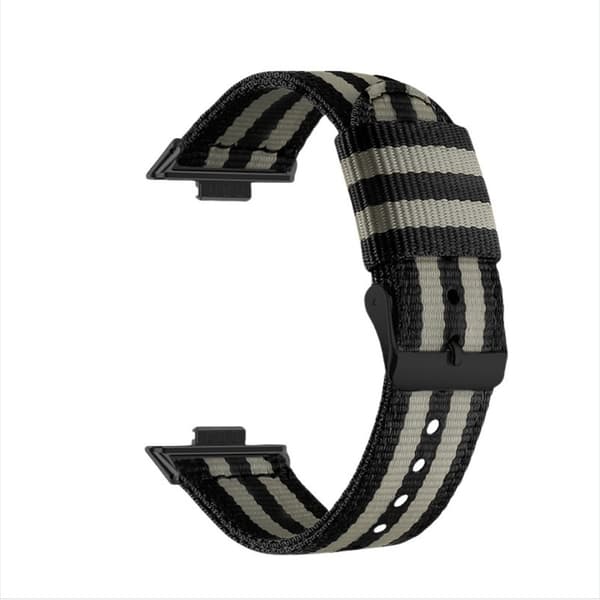Stilfuld nylonrem til Huawei Fit 3/4/4 Pro Sort+Grå Black+Grey