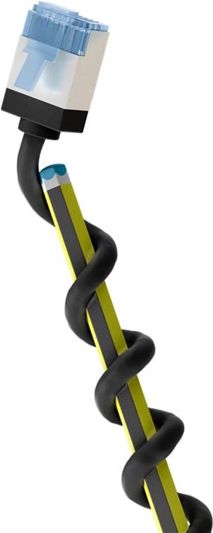 Ultrafleksibel patchkabel CAT 6A, slank, U/FTP, svart