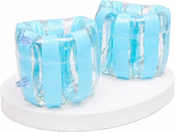 Generisk simarmband uppblåsbart flytarmband för vuxna (blå, 17*18cm) blue
