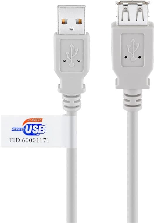 USB 2.0 høyhastighets forlengelseskabel med USB-sertifikat