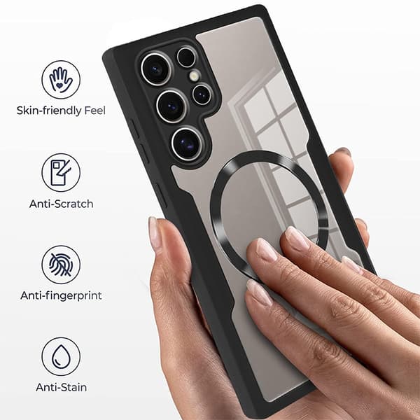 Full Coverage Magnetisk Deksel og Integrert Skjermbeskytter til Samsung S22-serien Samsung S22 Ultra