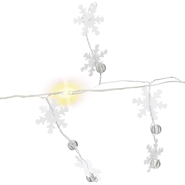 10 LED ljusslinga silvertråd \"Snöflingor\"