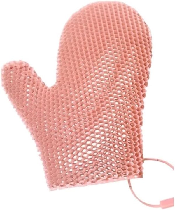 Badeskrubbehandske Brusehandske Med Farverig Bikube | Vævet Elastisk Materiale Skånsom (pink, 24*13cm) pink